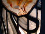 Lampe BigHole, Detailfoto der oberen Vorderseite Glas/Achat