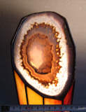Detailfoto der Lampe FeuerSäule, Achat mit Zenitimetermaß