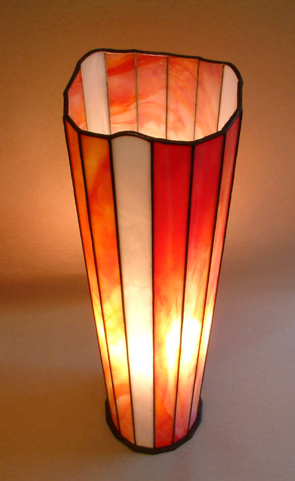 the lit Column Lamp Happy Diwali seen from step above